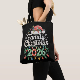 Family Christmas 2026 Matching Holiday Xmas Santa Tote Bag