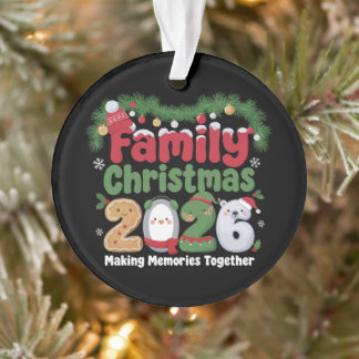 Family Christmas 2026 Matching Penguin Polar Bear Ornament