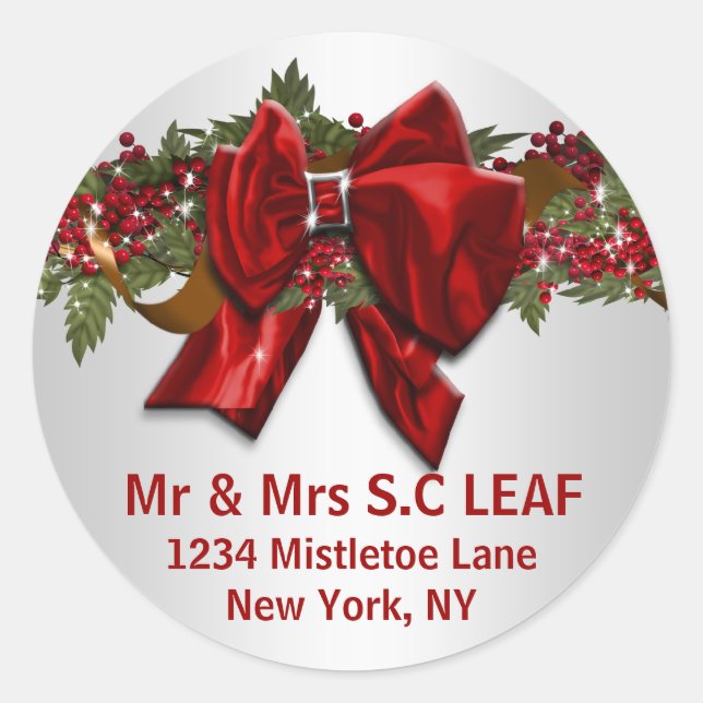 Family Christmas address seals PERSONALIZE (Front)