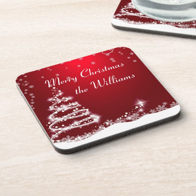 Family Christmas Beverage Coaster (Left Side)