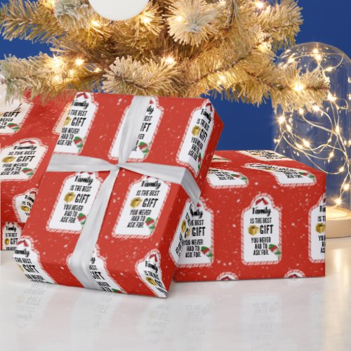 Family Christmas Candy Cane Gift Tag Wrapping Paper