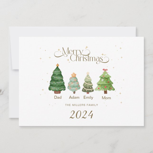 Family Christmas Card Personalized Merry Christmas (Front)