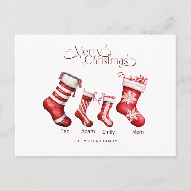 Family Christmas Card Personalized Merry Christmas (Front)