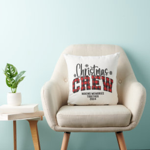 Family Christmas Crew 2024 T-Shirt Throw Pillow