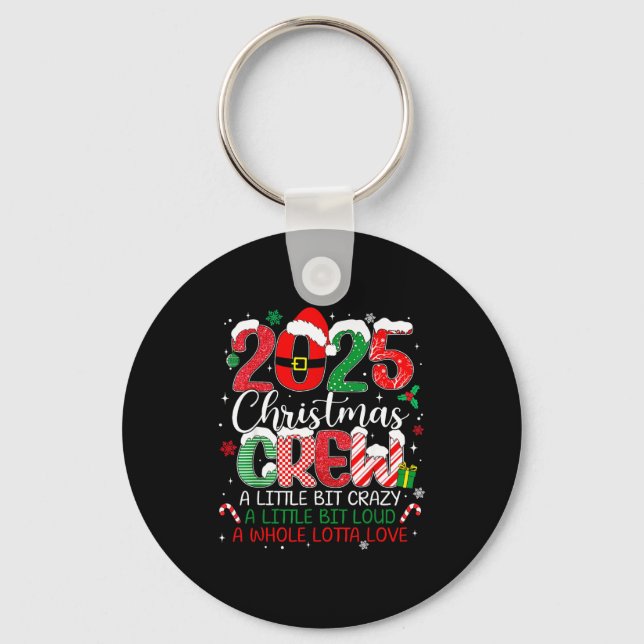 Family Christmas Crew 2025 Matching Outfit Xmas Sq Keychain (Front)