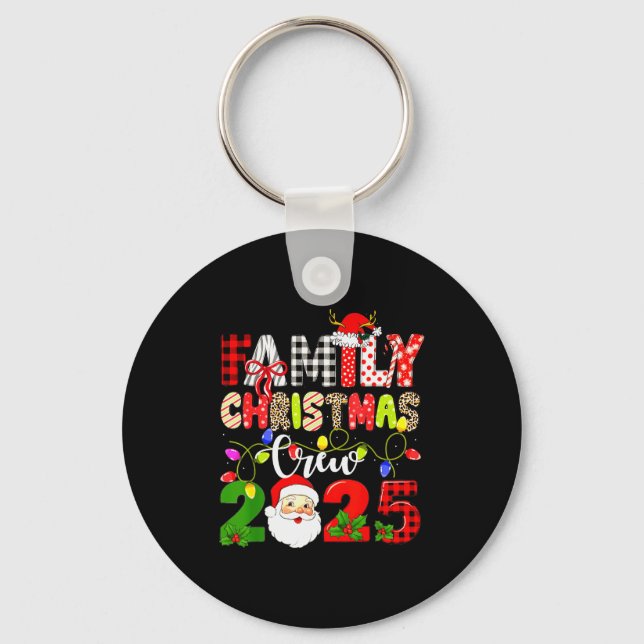 Family Christmas Crew 2025 Matching Outfit Xmas Sq Keychain (Front)