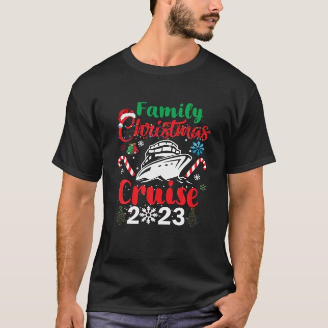 Family Christmas Cruise 2023 Merry Cruisemas Boat  T-Shirt (Front)