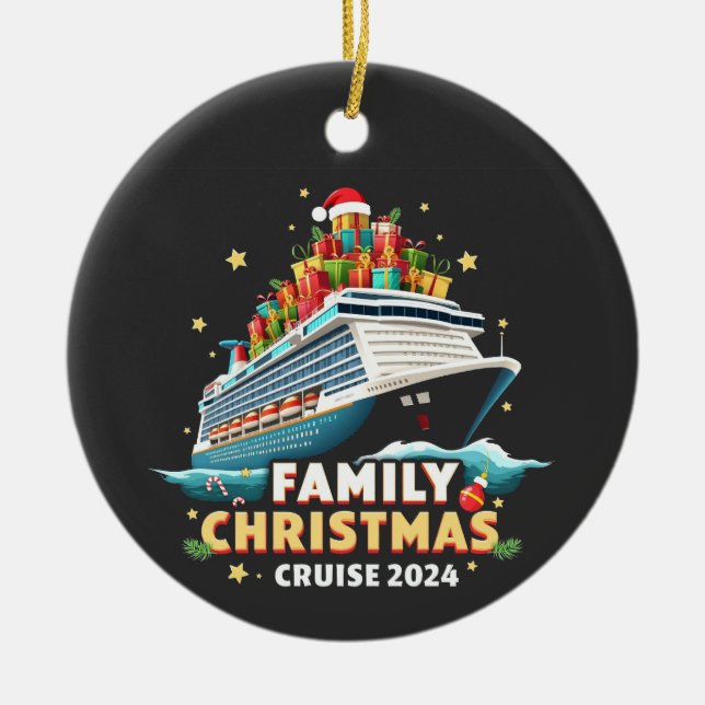 Family Christmas Cruise 2024 Matching Outfit Ceramic Ornament (Front)