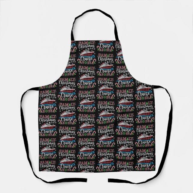 Family Christmas Cruise 2025 Matching Holiday Xmas Apron (Front)