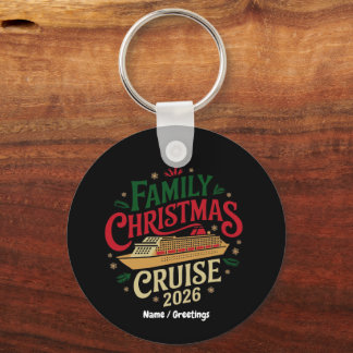 Family Christmas Cruise Holiday Travel Celebration Keychain