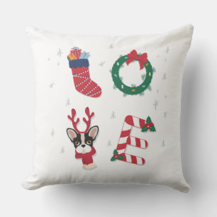 Family Christmas Cute Modern Throw Pillow