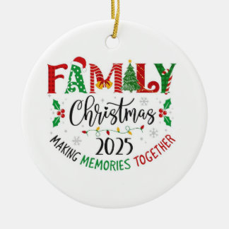 Family Christmas design Ceramic Ornament