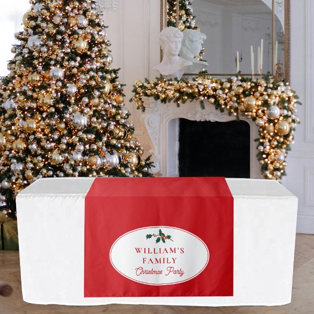 Family Christmas Dinner Party Buffet Table Runner Tapestry (Family Christmas Dinner Party Table Sign Runner Tapestry)