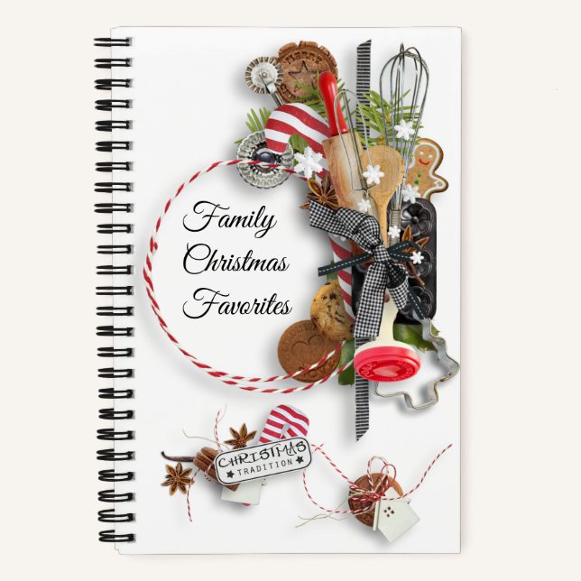 Family Christmas Favorites Spiral Recipe Notebook (Front)