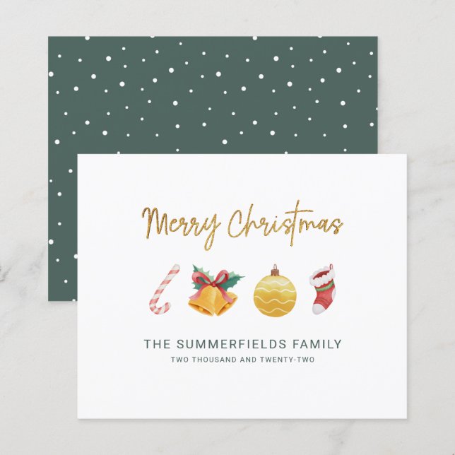 Family Christmas Fun Holidays Card (Front/Back)