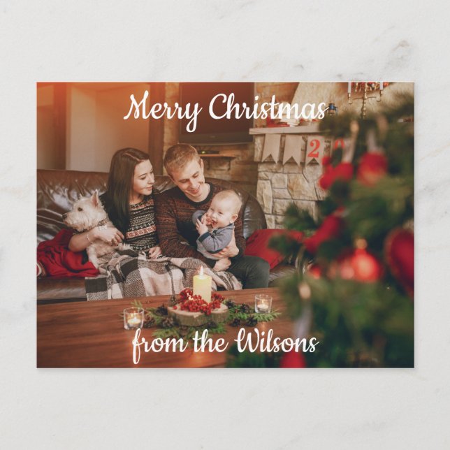Family Christmas Greeting Holiday Postcard (Front)