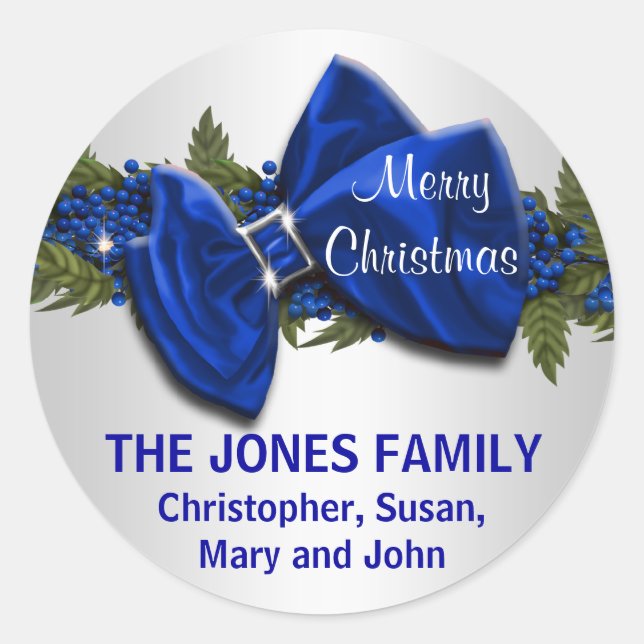Family Christmas greeting seals PERSONALIZE (Front)