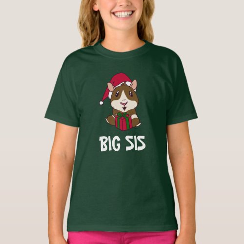 Family Christmas Guinea Pig Big Sis Personalize T_Shirt