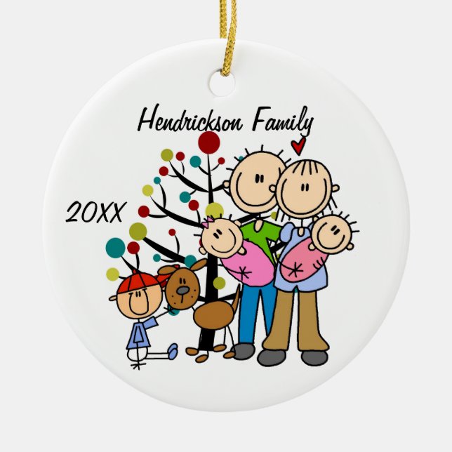Family Christmas Holiday Customized Ornament (Front)
