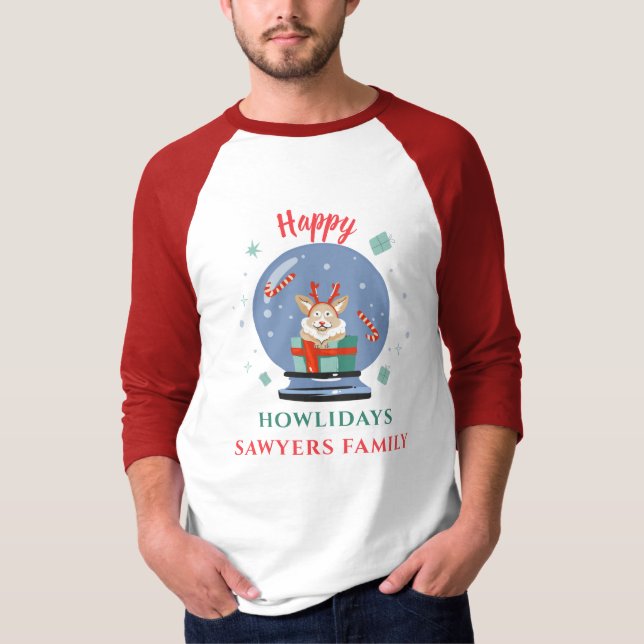 Family Christmas Holiday Matching Dog Howlidays T-Shirt (Front)
