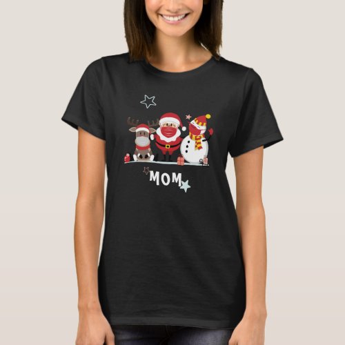 Family Christmas Holiday Personalized Mom T_Shirt