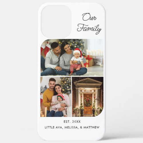 Family Christmas Holiday Photo Collage iPhone 12 Pro Max Case