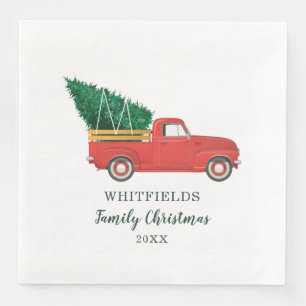 Family Christmas Holidays Party Paper Dinner Napkins