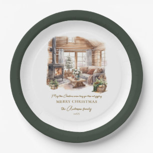 Family Christmas Home Party Personalized Paper Plates
