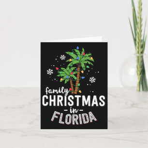 Family Christmas In Florida Palm Trees Xmas Beach  Card