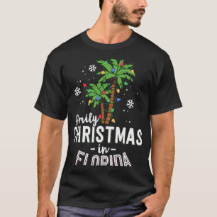 Family Christmas In Florida Palm Trees Xmas Beach T-Shirt