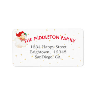 Family Christmas Jolly Santa Claus Label