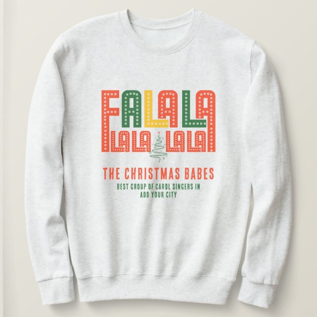 Family Christmas Karaoke Carols Choir Group Sweatshirt (Design Front)