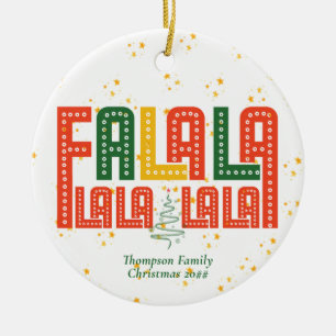 Family Christmas Karaoke Church Carols Service  Ceramic Ornament