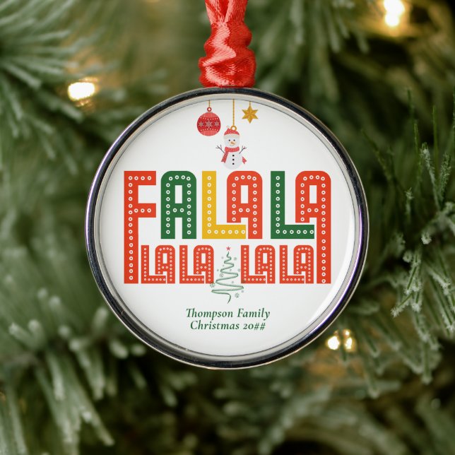 Family Christmas Karaoke Church Carols Service  Metal Ornament (Tree)