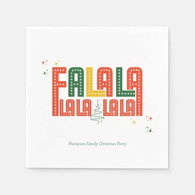 Family Christmas Karaoke Church Carols Service  Napkins (Front)