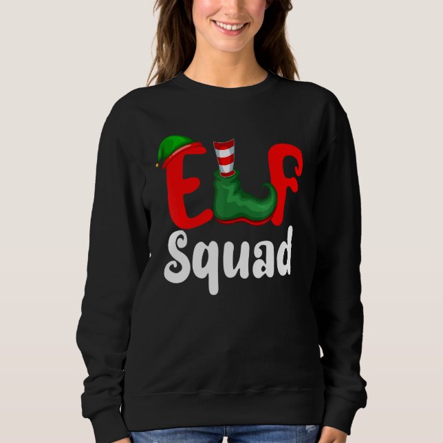 Family Christmas Matching Holiday Group Elf Squad Sweatshirt (Front)