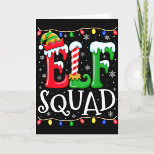 Family Christmas Matching Pajamas Elf Xmas Squad Card