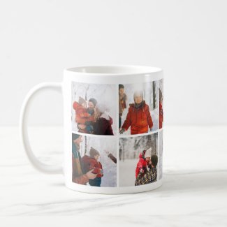 Family Christmas Memories Photo Collage Mug