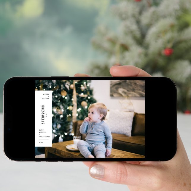 Family Christmas Minimalist Aesthetic Photo Holiday Card (Front Digital)