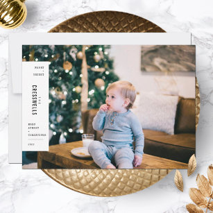 Family Christmas Minimalist Aesthetic Photo Holiday Card