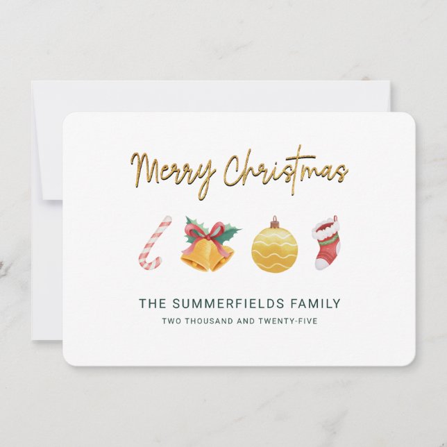 Family Christmas Modern Chic Elegant Holiday Card (Front)