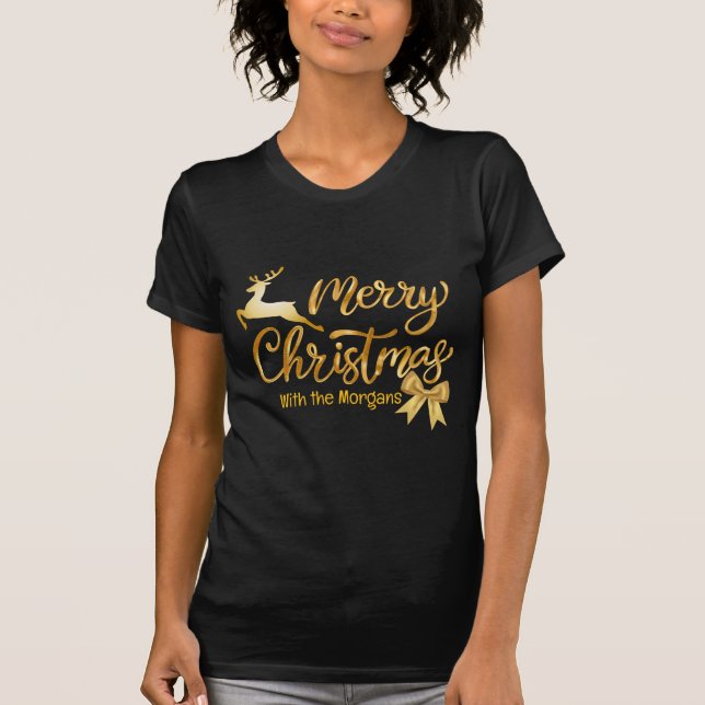 Family Christmas | Modern Minimalist | Personalize T-Shirt (Front)