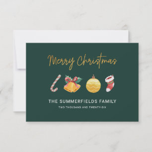 Family Christmas Modern Script Cute Holidays Note Card