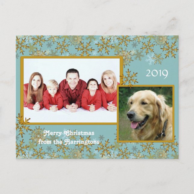 Family Christmas Multi-Photo Postcard (Front)