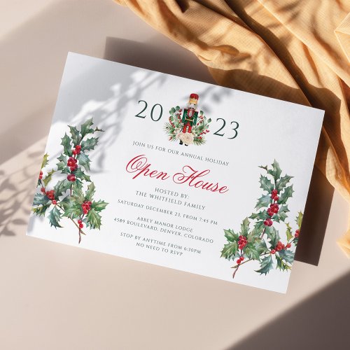 Family Christmas Open House Berries Holiday Invitation