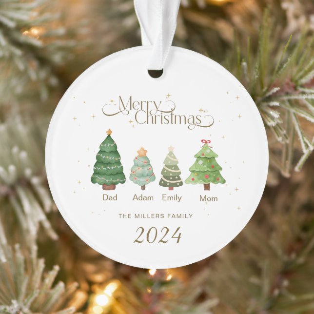 Family Christmas Ornament, Personalized Family Ornament (Tree)