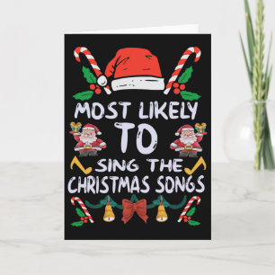 Family Christmas Pajama Most Likely To Sing Christ Card