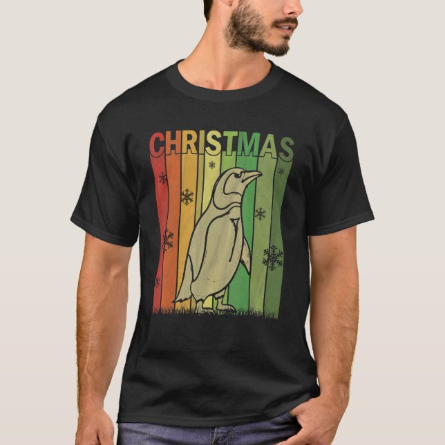 Family Christmas Pajamas Matching Retro Penguin Ch T-Shirt (Front)