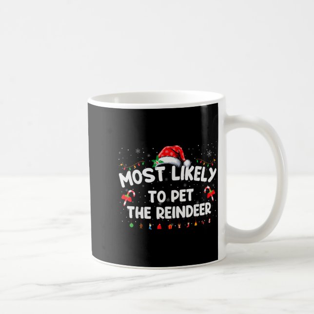 Family Christmas Pajamas Most Likely To Pet The Re Coffee Mug (Right)