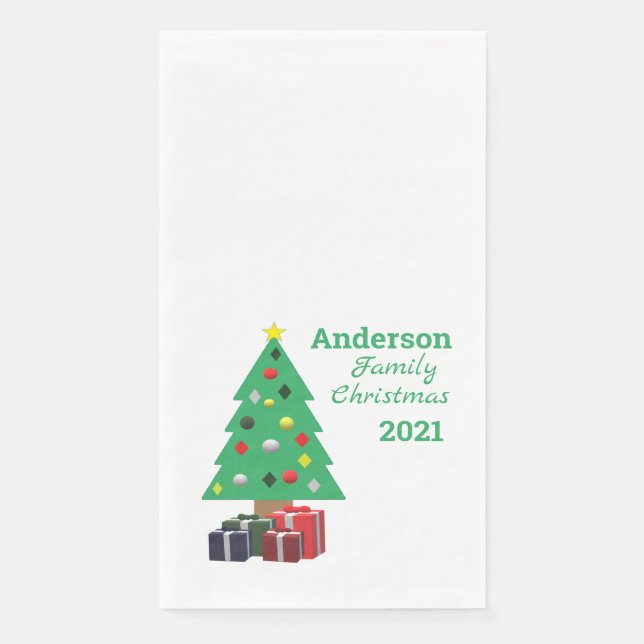 Family Christmas Paper Guest Towels (Front)